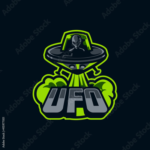 Spaceship mascot and gaming logo