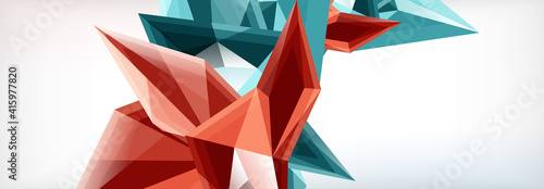 Vector 3d triangles and pyramids abstract background for business or technology presentations, internet posters or web brochure covers