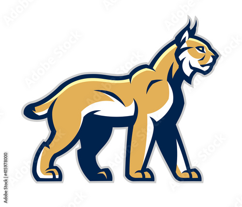 Stylized lynx on the white background. Can be use as mascot. 