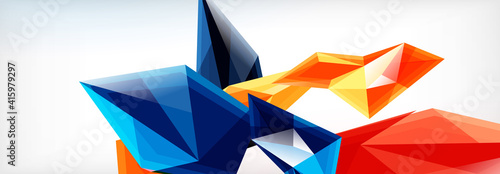 Vector 3d triangles and pyramids abstract background for business or technology presentations, internet posters or web brochure covers