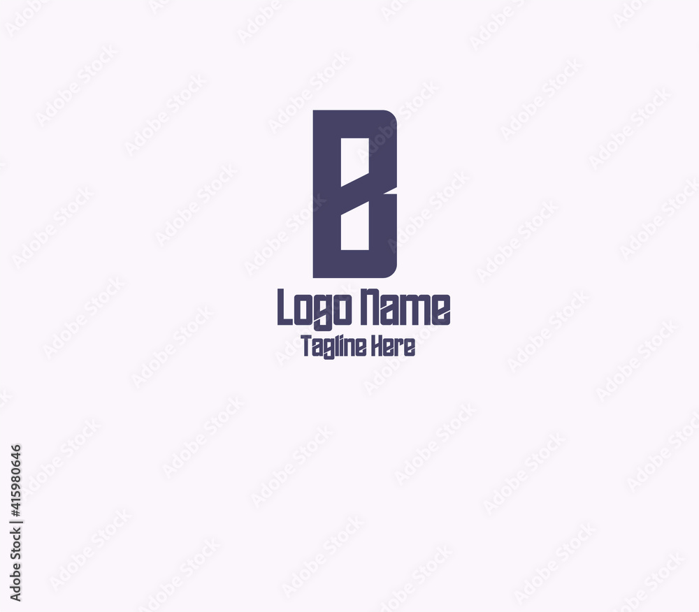 B style texture logo vector art design