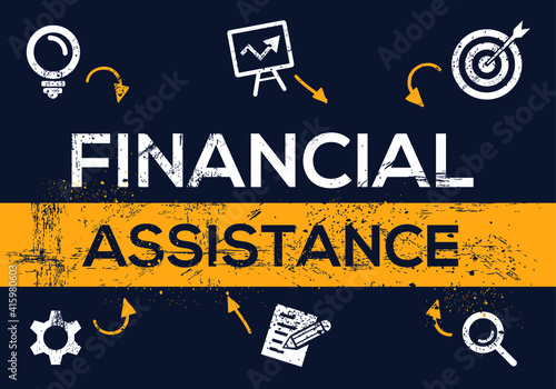 Creative (financial assistance) Banner Word with Icon ,Vector illustration.
