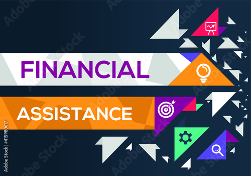 Creative (financial assistance) Banner Word with Icon ,Vector illustration.