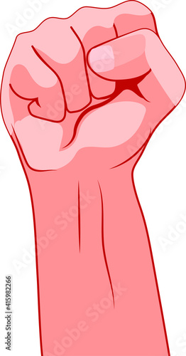 vector male fist. flat image of a fist. male hand
