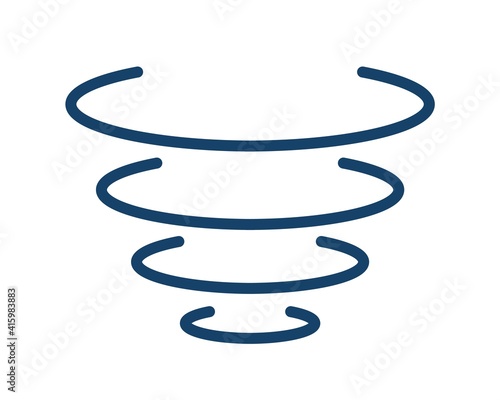 Simple tornado icon with abstract spiral lines. Design of weather logo with w...