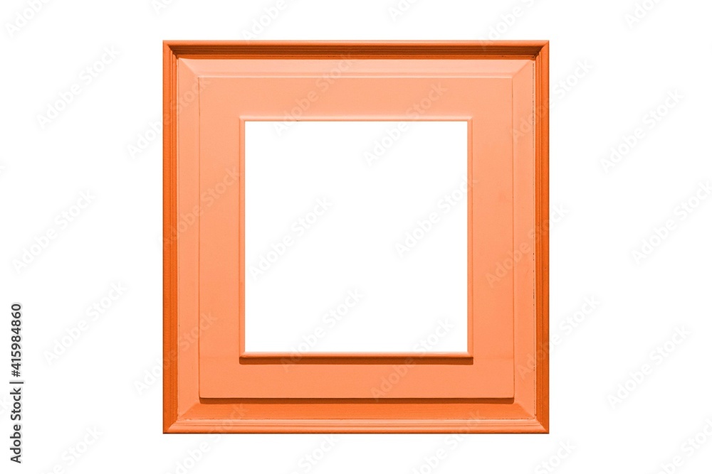 Brown wooden picture frame isolated on a white background Brown wooden picture frame isolated on a white background