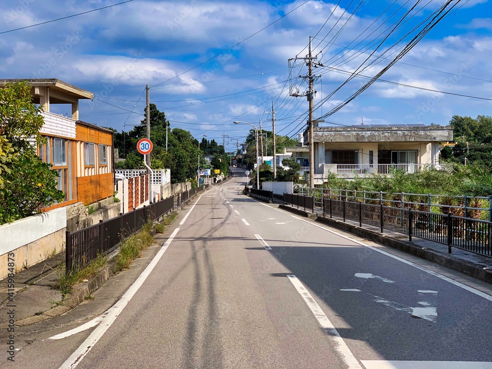 石垣島の長閑な車道