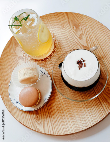 Delicious desserts and tea (ID: 415984880)