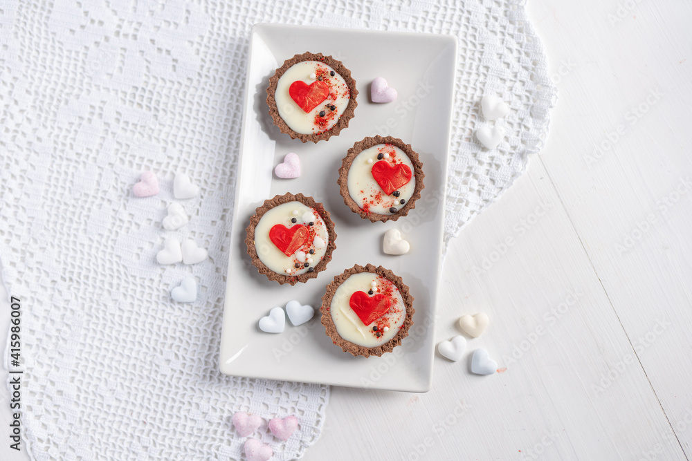 heart love valentin wedding tartlets chocolate cake heart love valentin wedding tartlets chocolate cake