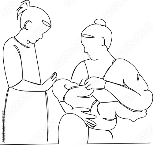 mom with baby and daughter