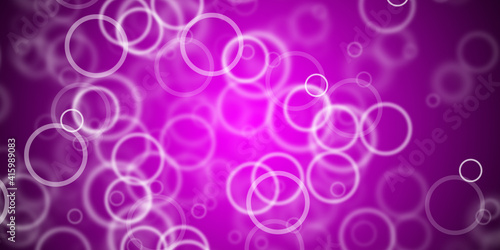 Abstract magenta background with flying round shapes