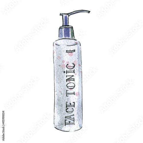 Face tonic, watercolor illustration