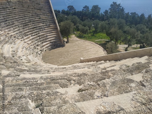 Remains of Amphitheatre in Antiphellos Ancient City in Kas, Antalya photo