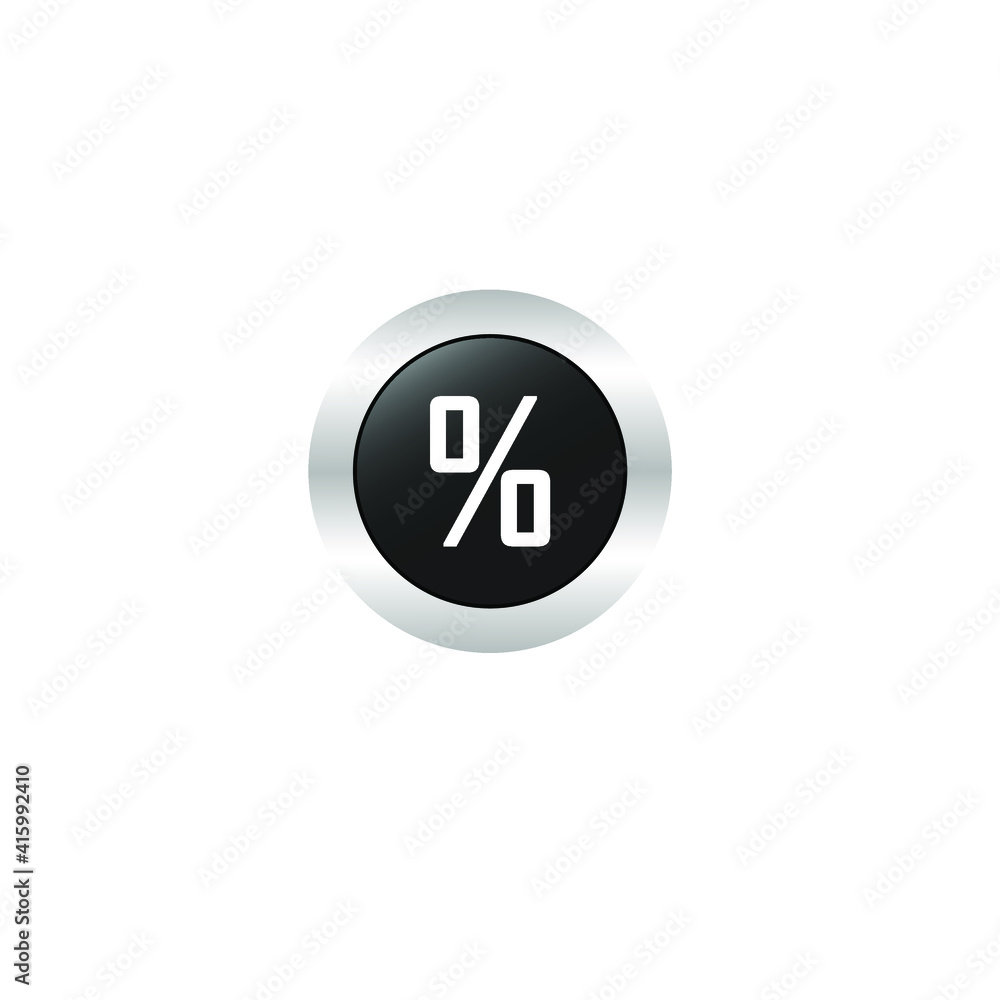 discount logo icon vector, modern design with silver circle discount logo icon vector, modern design with silver circle