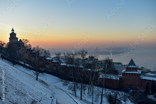Fototapeta Naklejka Na Ścianę i Meble -  The Kremlin at sunset. Nizhny Novgorod