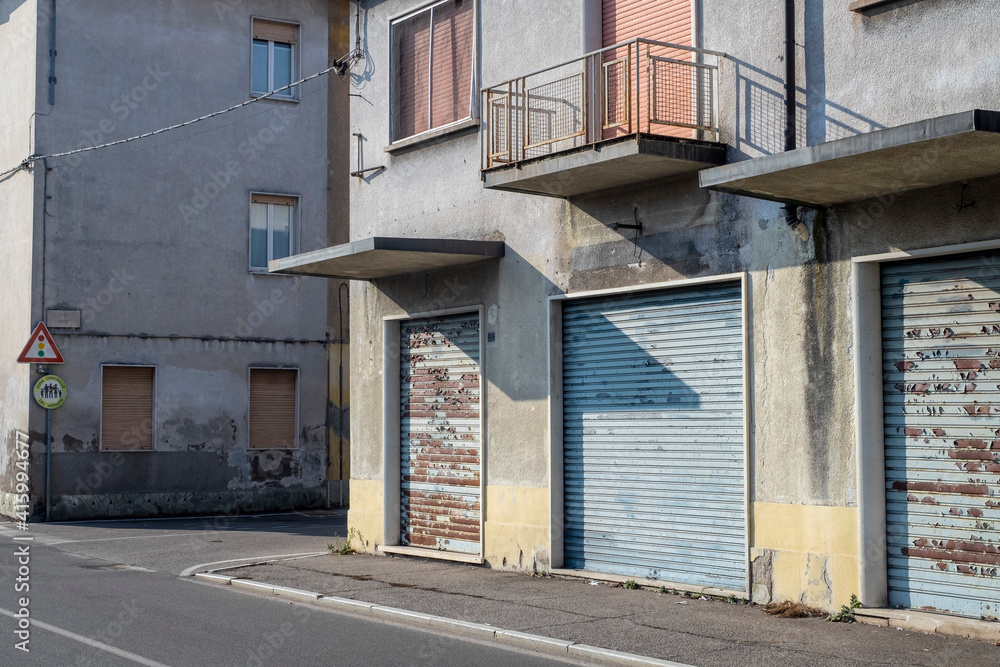 Italy, in the boulevard with several windows.