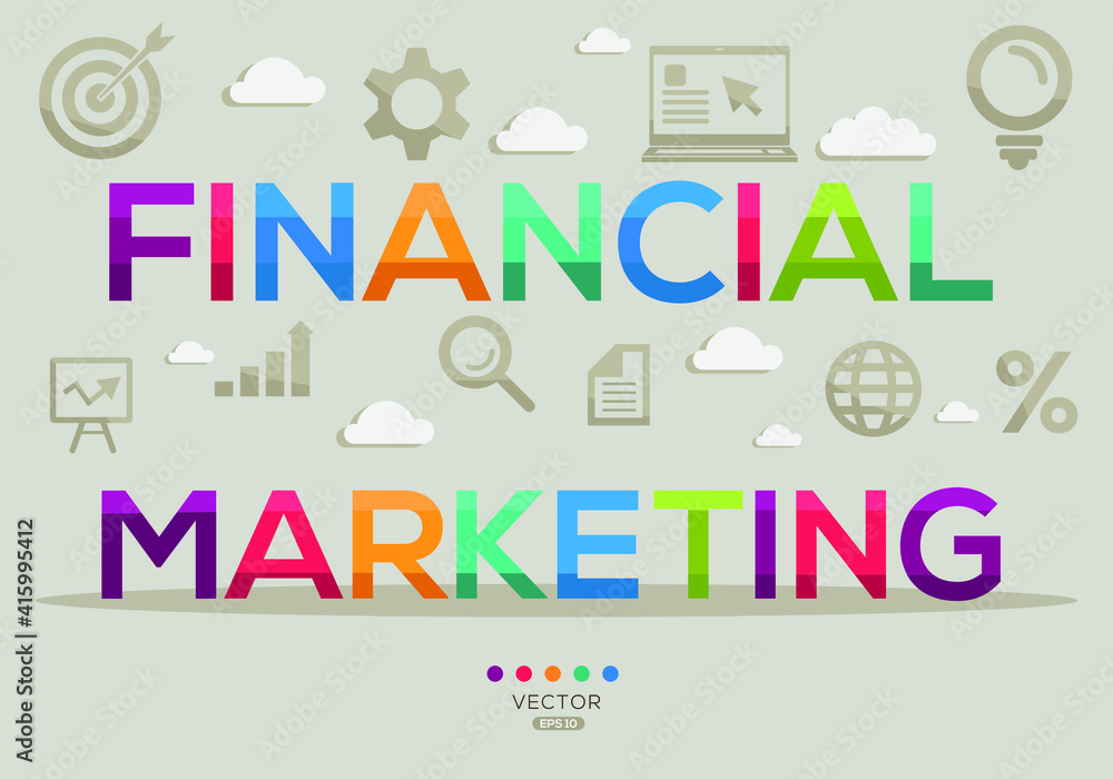 Creative (financial marketing) Banner Word with Icon ,Vector illustration.
