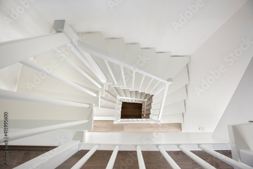 wooden staircase in residential house