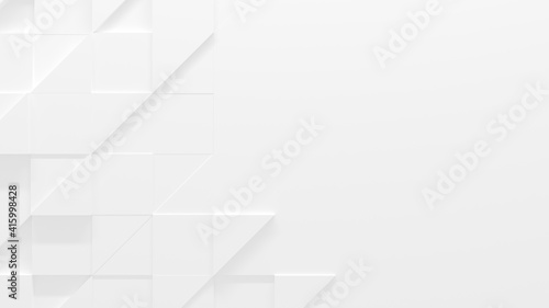 White Geometric Background With Copy Space (3D Illustration)