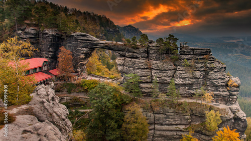 Pravcicka brana the largest natural sandstone arch in Europe in Czech Switzerland National Park photo