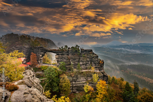 Pravcicka brana the largest natural sandstone arch in Europe in Czech Switzerland National Park photo