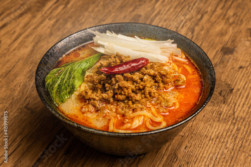 たんたん麺　(Tantan noodles) is a very spicy noodle  photo