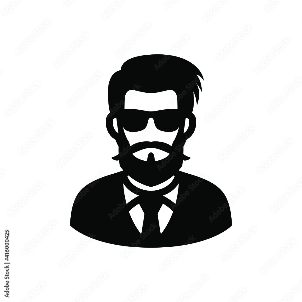 Man with eyeglasses and beard avatar icon Man with eyeglasses and beard avatar icon