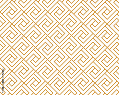 Abstract geometric pattern. A seamless vector background. White and gold ornament. Graphic modern pattern. Simple lattice graphic design