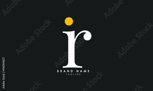 Alphabet letters Initials Monogram logo IR, RI, I and R