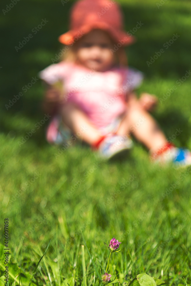A baby on the meadow A baby on the meadow
