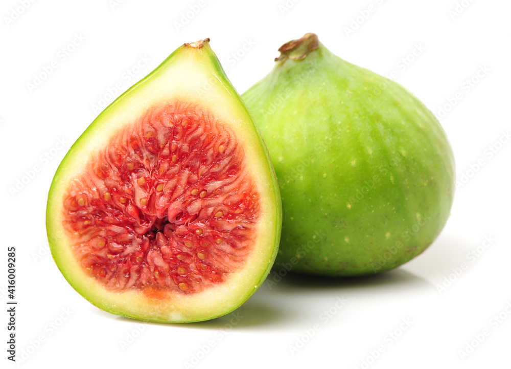 Ripe figs on a white background 