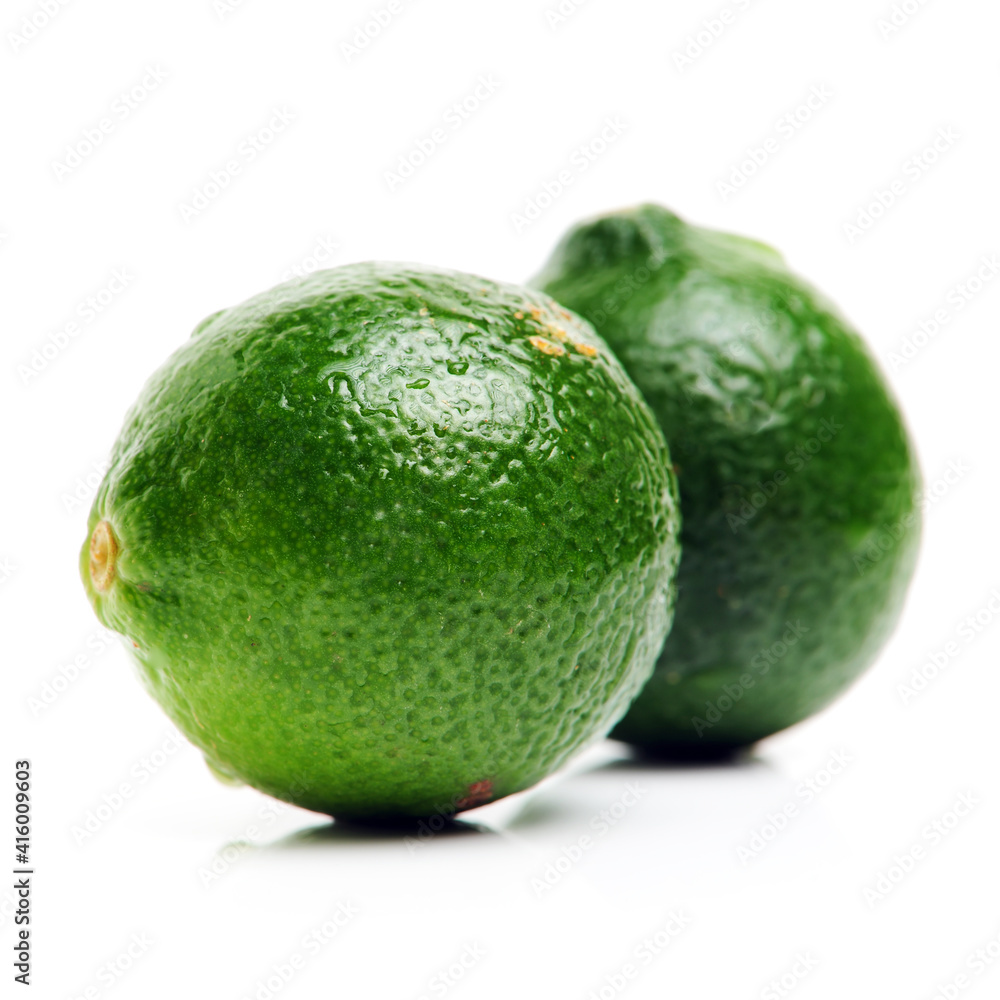 Fresh limes on white background Fresh limes on white background