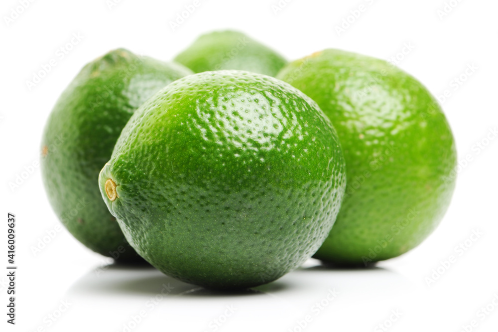 Fresh limes on white background Fresh limes on white background