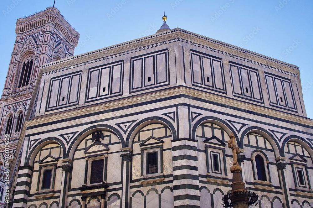 Baptistery and Giotto's bell tower in Florence, Italy