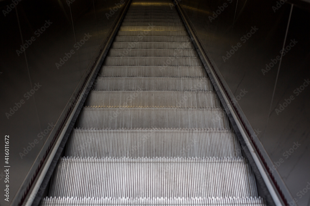 escalators of a metro and shopping center in brussels europe escalators of a metro and shopping center in brussels europe