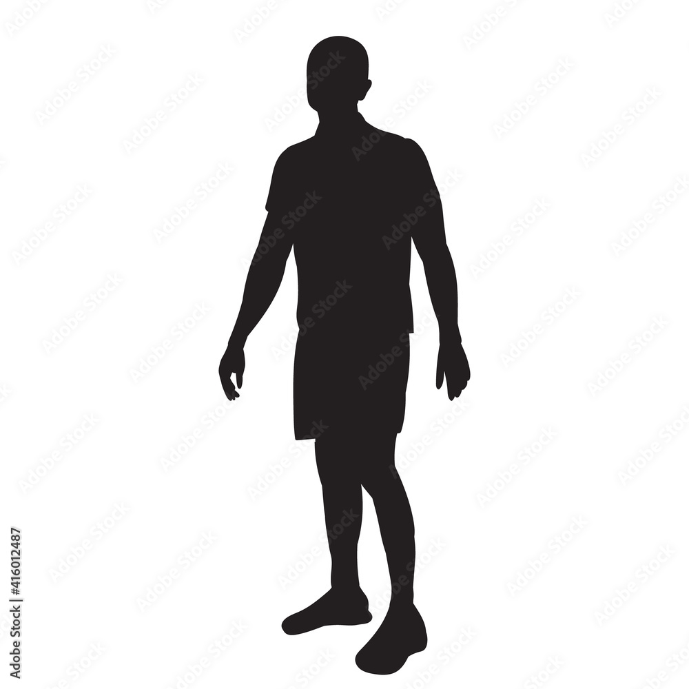 vector, isolated, black silhouette of a man walking