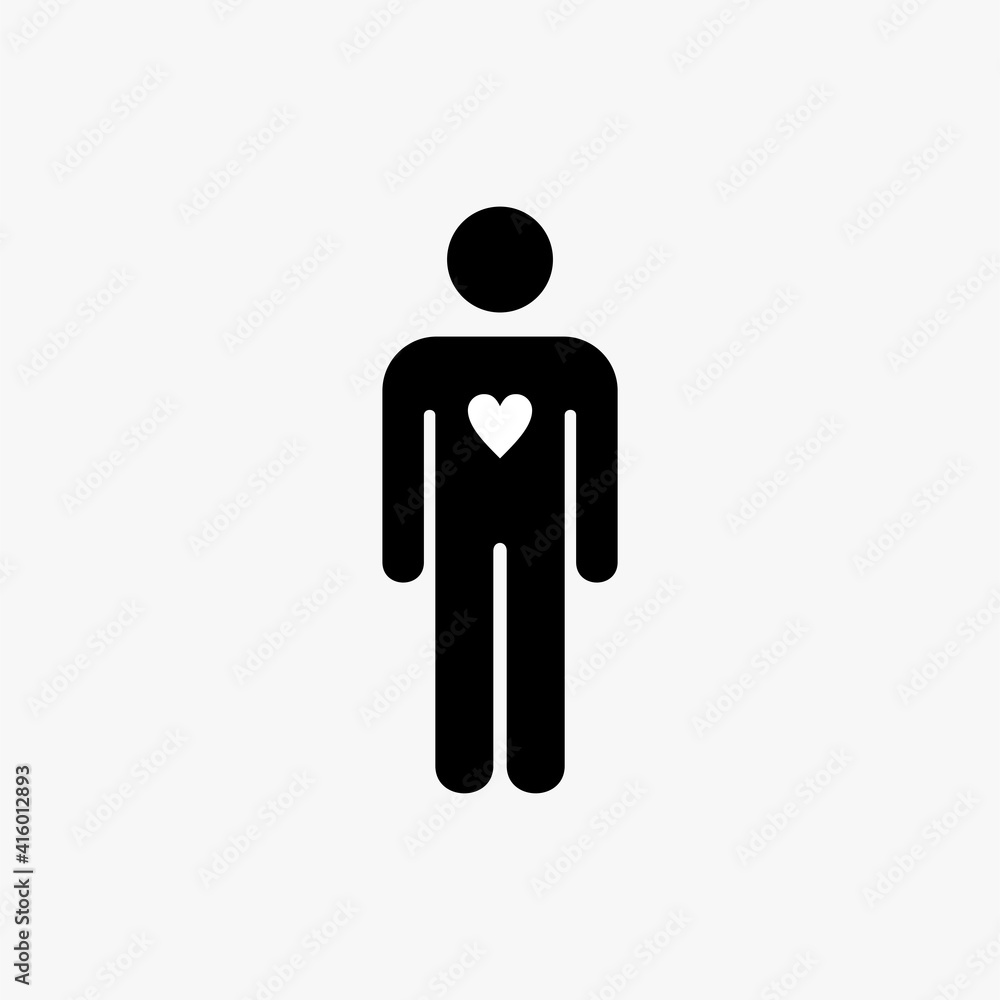 male,man icon with heart shape vector illustration. male,man icon with heart shape vector illustration.