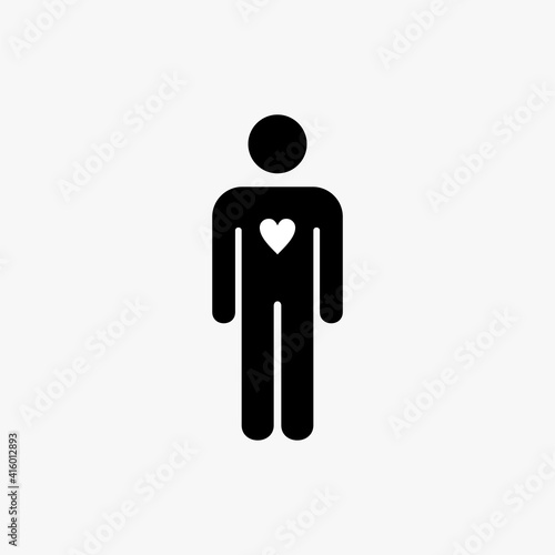 male,man icon with heart shape vector illustration.