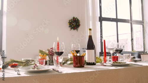 Wallpaper Mural winter holidays, dinner party and celebration concept - christmas table serving at home Torontodigital.ca