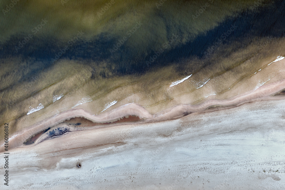 aerial view over the shore of Riga gulf