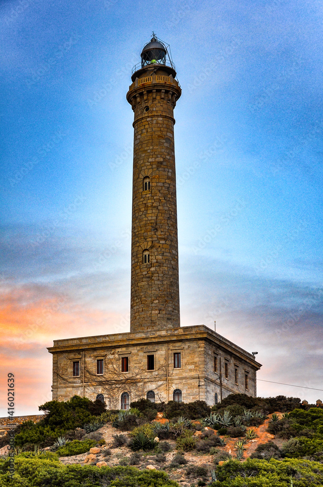 Cabo de Palos Lighthouse in the Region of Murcia, Spain