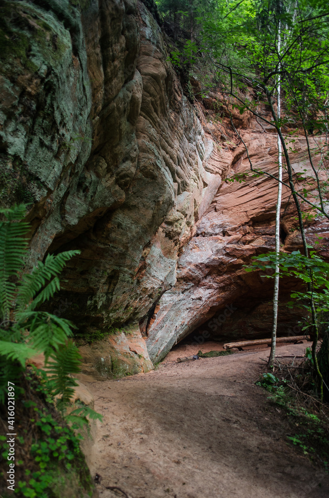 Fototapeta premium Licu Langu Sandstone Cliffs, Lode, Latvia