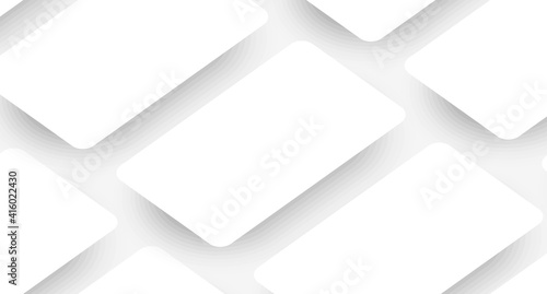 Mockup realistic business card with round corners Top view, isolated on light background. Vector illustration EPS10