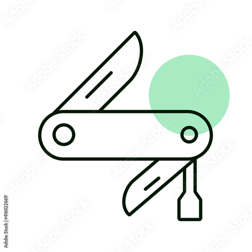 Jackknife vector icon. Camping sign