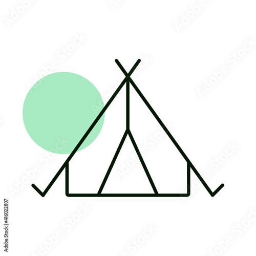 Tourist tent vector icon. Camping and Hiking sign