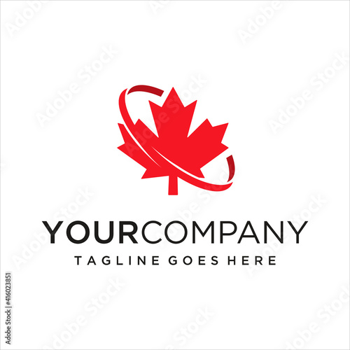 maple leaf logo design vector template icon illustration.