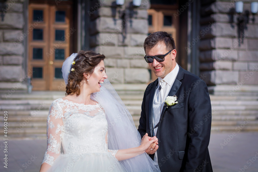 Bride and Husband Having Fun in their Wedding Day Bride and Husband Having Fun in their Wedding Day