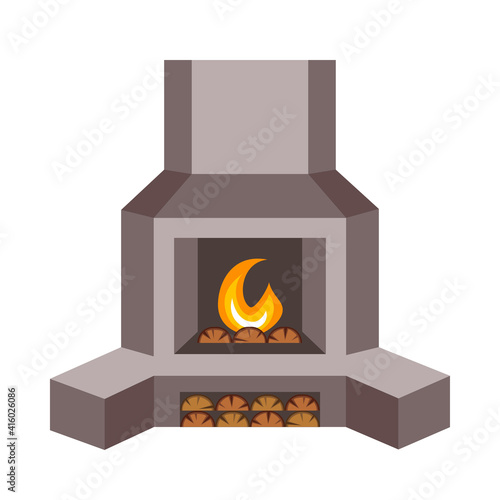 Cartoon metal fire place