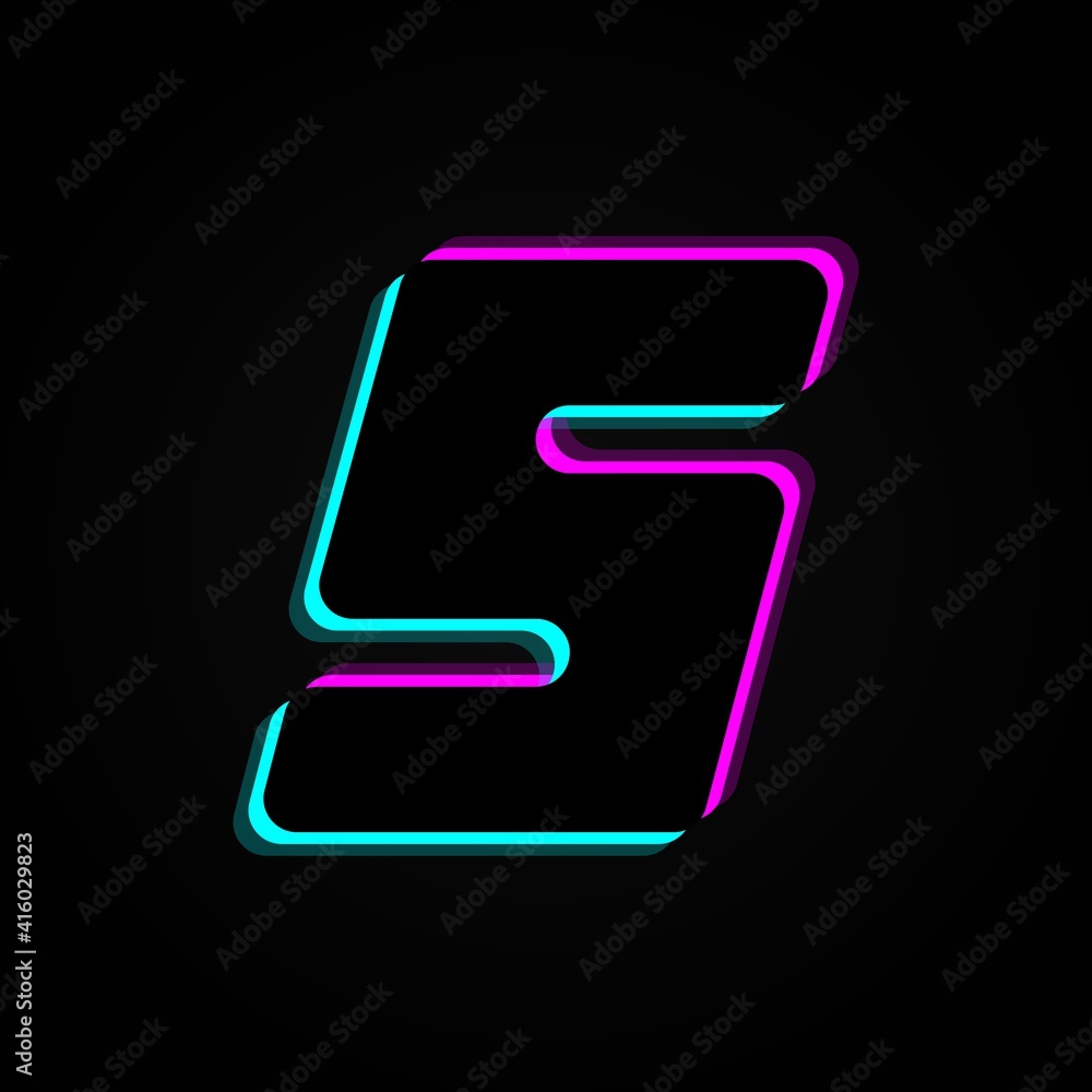 S letter, vector bright neon font. For dark night theme, vibrant identity, techno design, app logo and more S letter, vector bright neon font. For dark night theme, vibrant identity, techno design, app logo and more