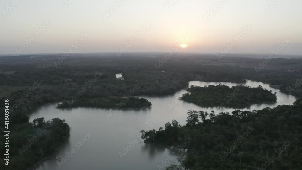 Sunset in subtropical savanna plain in South America Sunset in subtropical savanna plain in South America